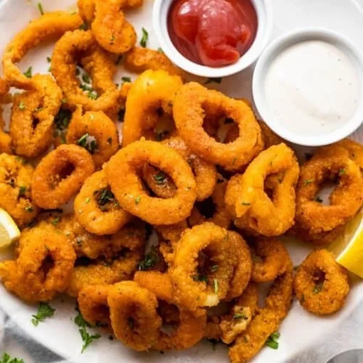 Calamari Rings Served With Chips